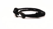 Black braided milan rope bracelet with black pvd stainless steel clasp